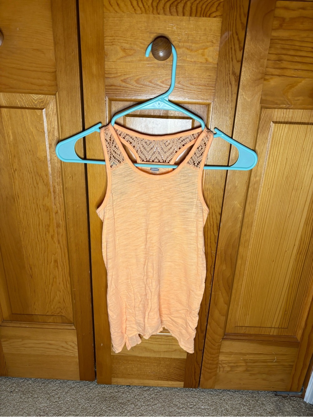 Old Navy Peach Lace-Back Kids Tank Top